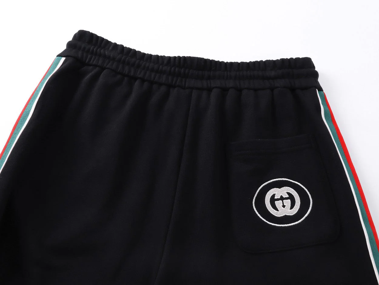 Embroidery drawstring casual trousers