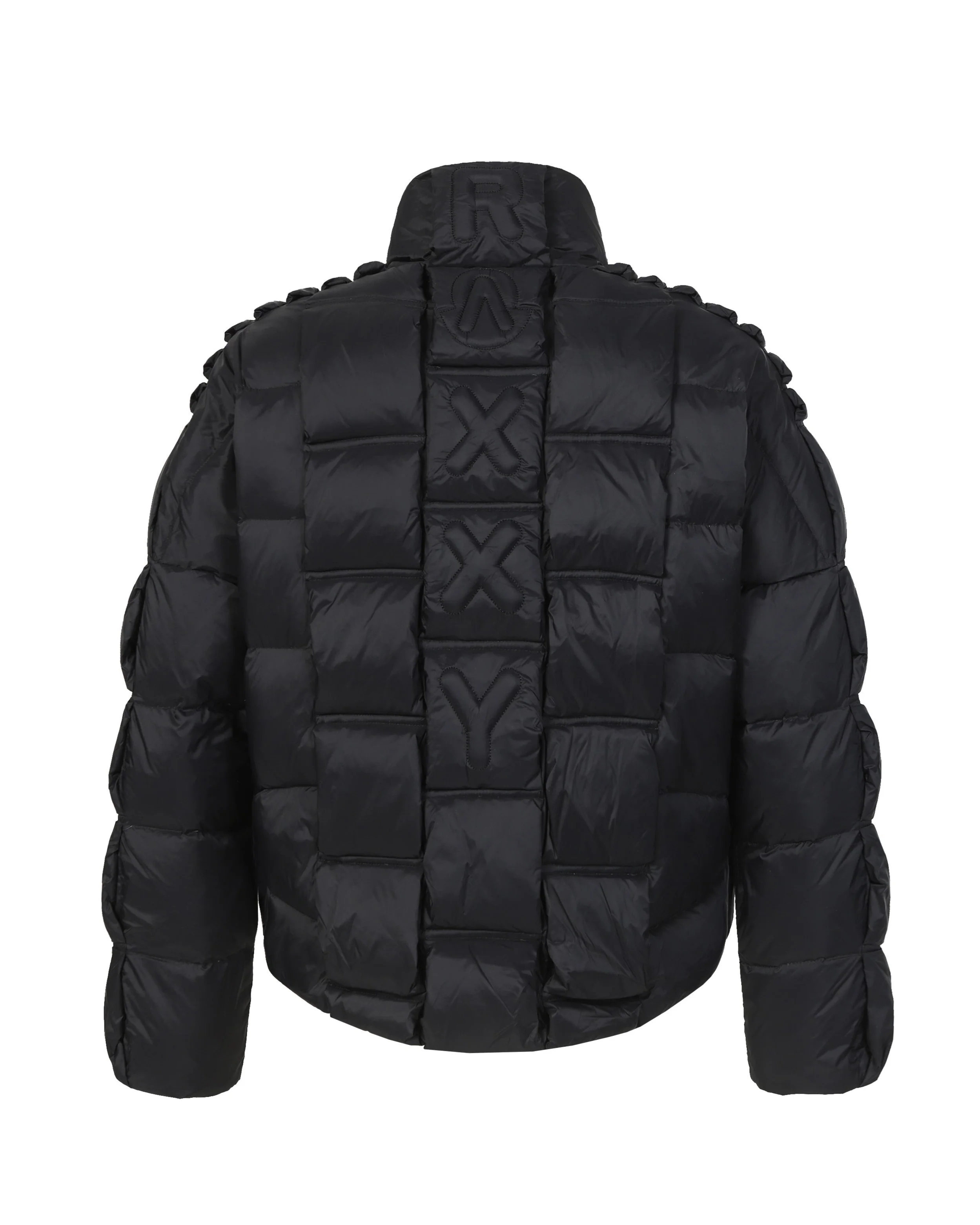 3D Quilted Zip-Up Down Jacket