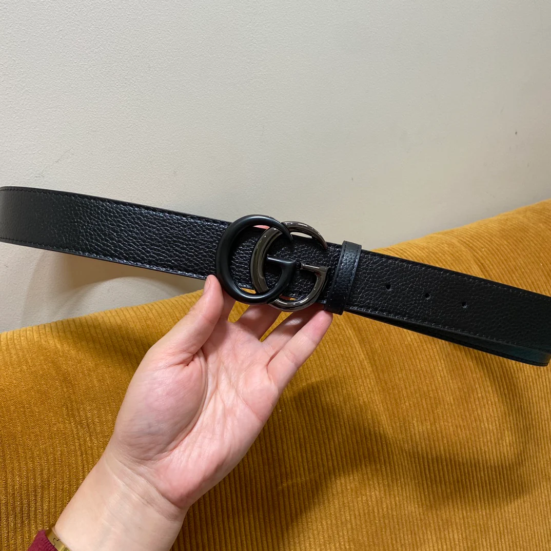 Pebbled Leather Colorblock Belt