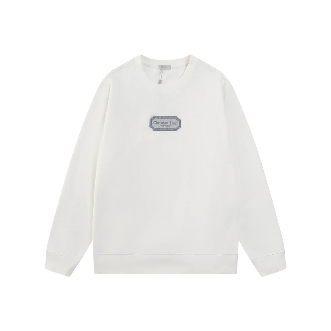 Embroidered crew neck cotton sweatshirt