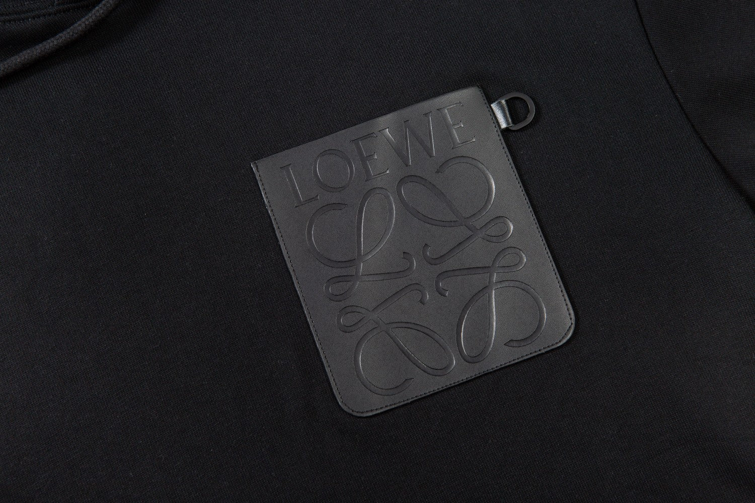 Leather-covered  cotton sweatshirt