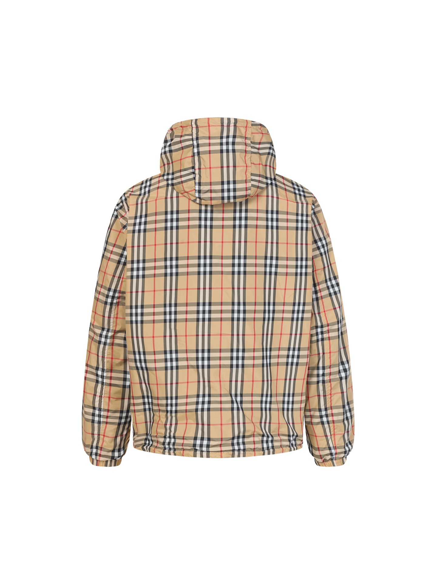 Classic plaid reversible hooded jacket