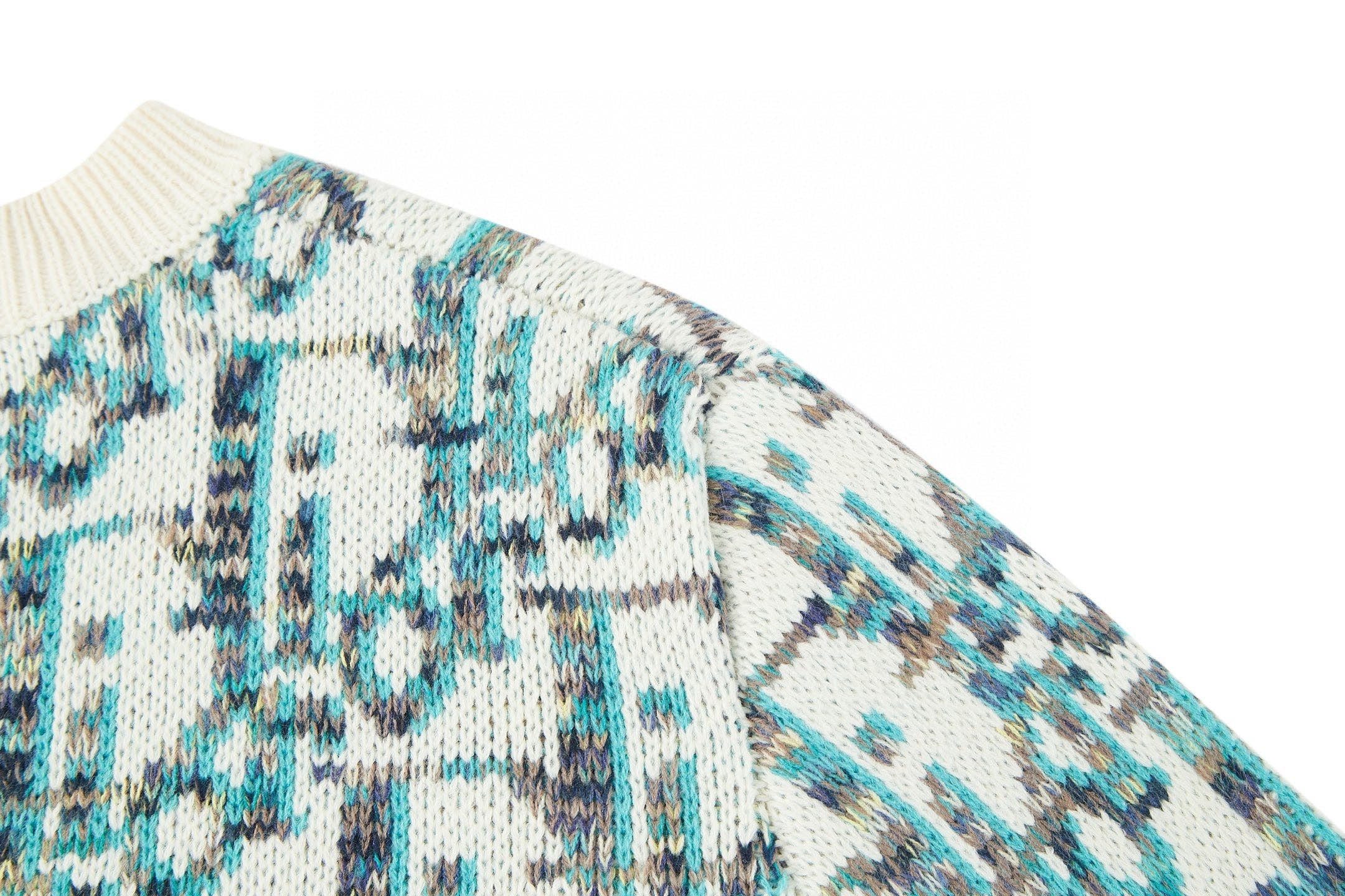 Knitted jacquard cashmere sweatshirt