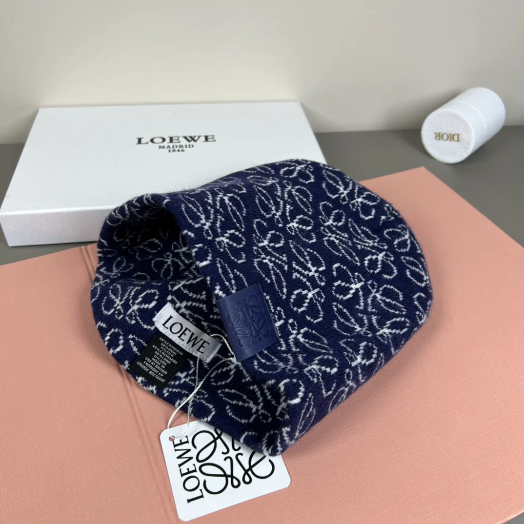 Jacquard Cashmere Knitted  Beanie