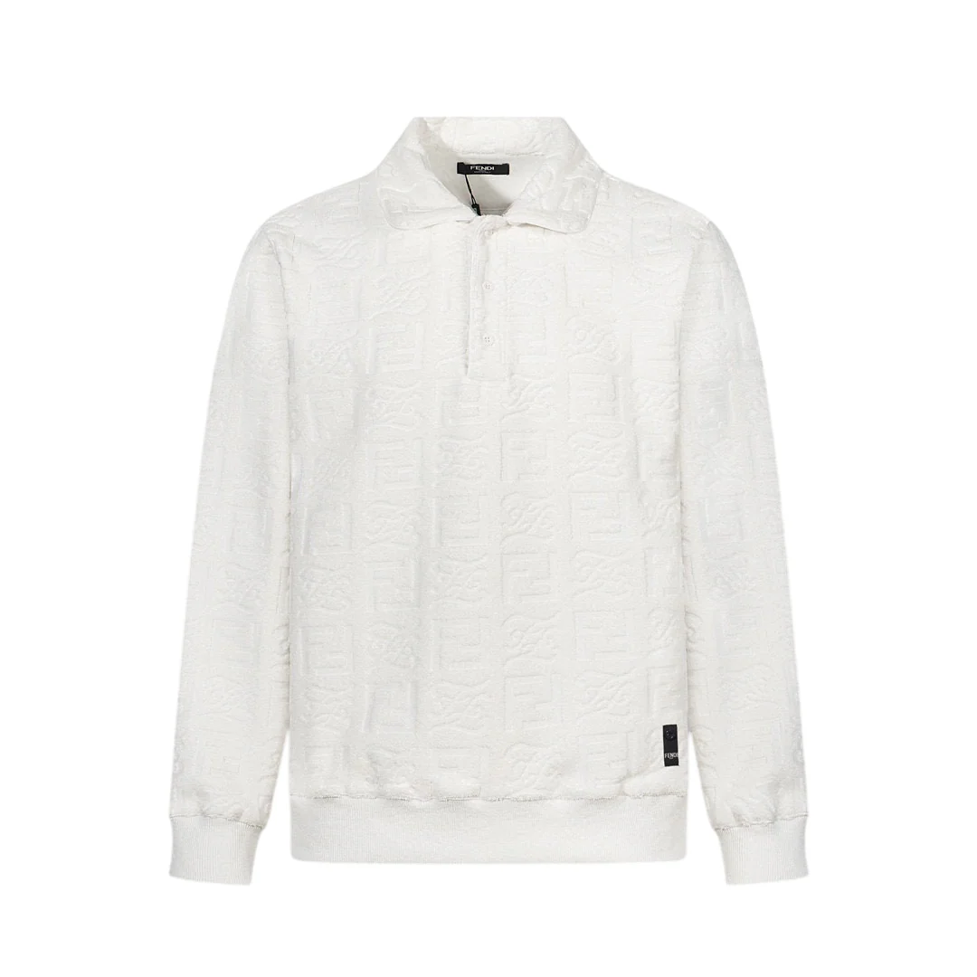 Jacquard-knit Polo sweater