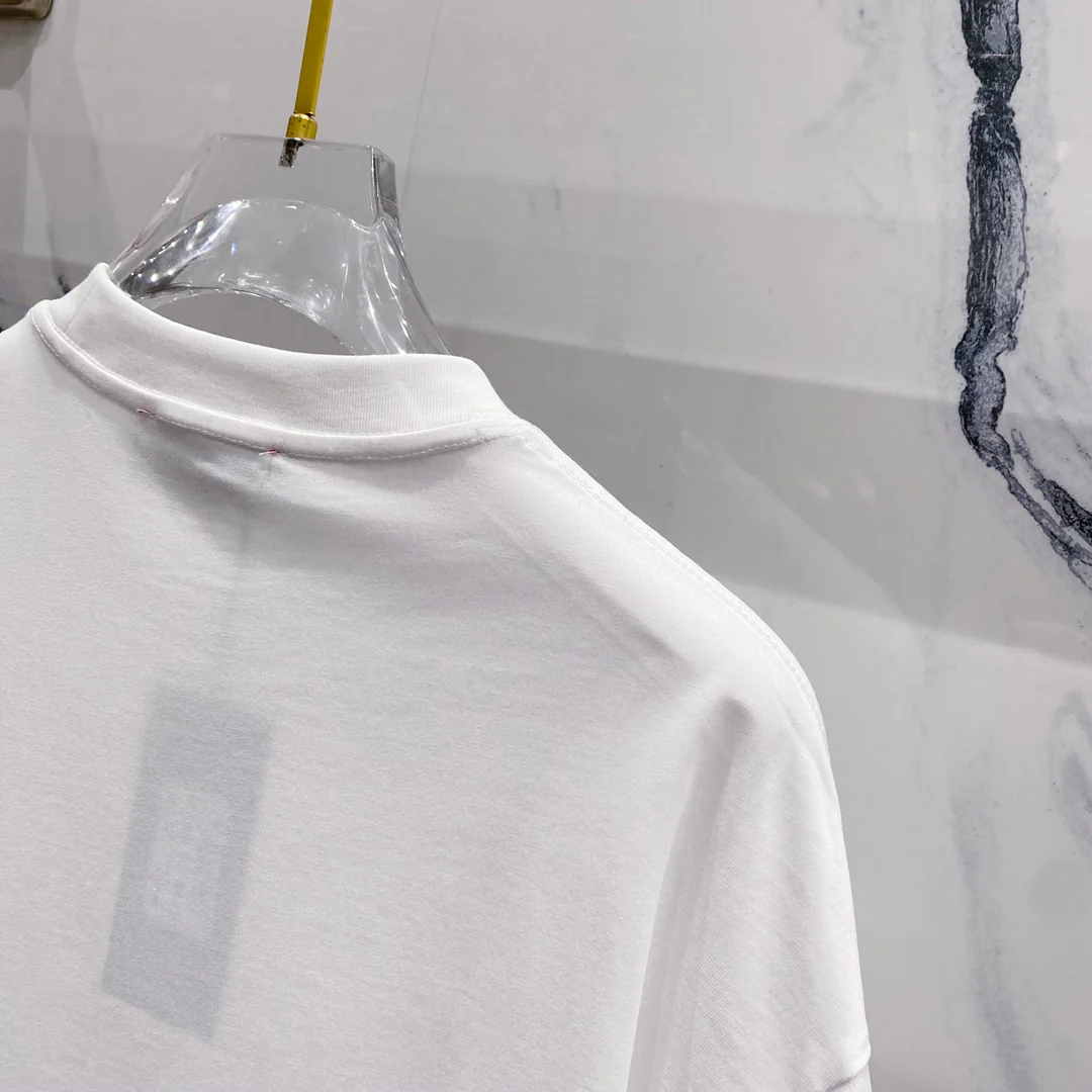 3D cotton crew neck T-shirt