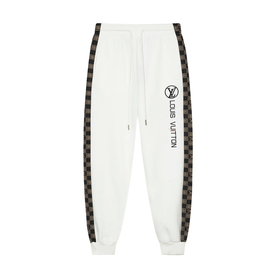 Web-paneled jacquard trousers