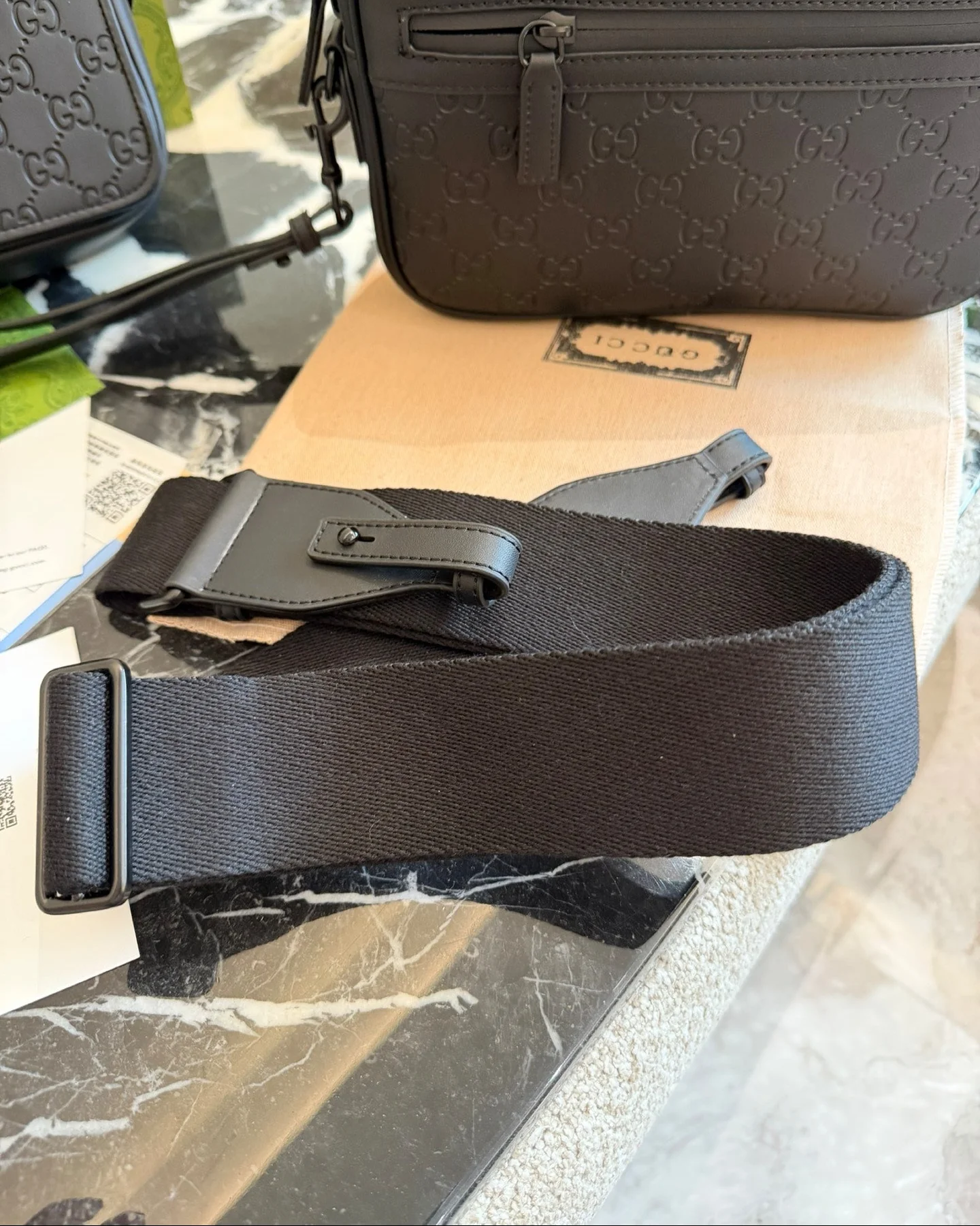 Men's Black Leather Crossbody Bag