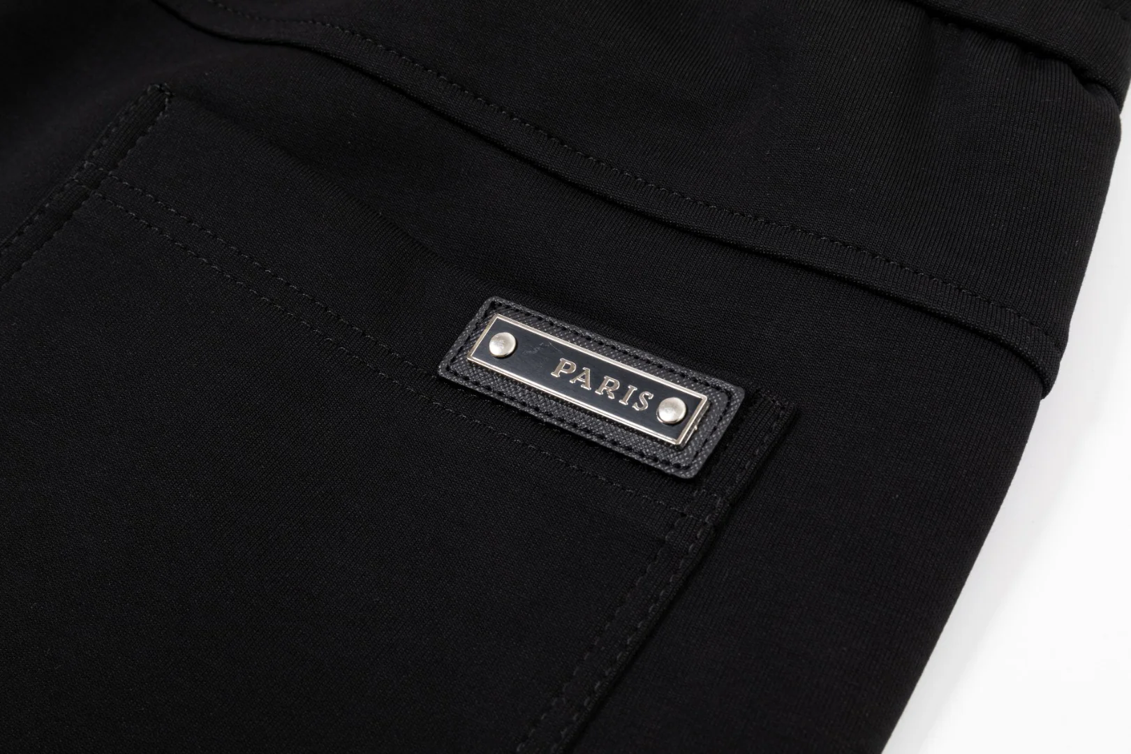 Embroidery cotton drawstring trousers