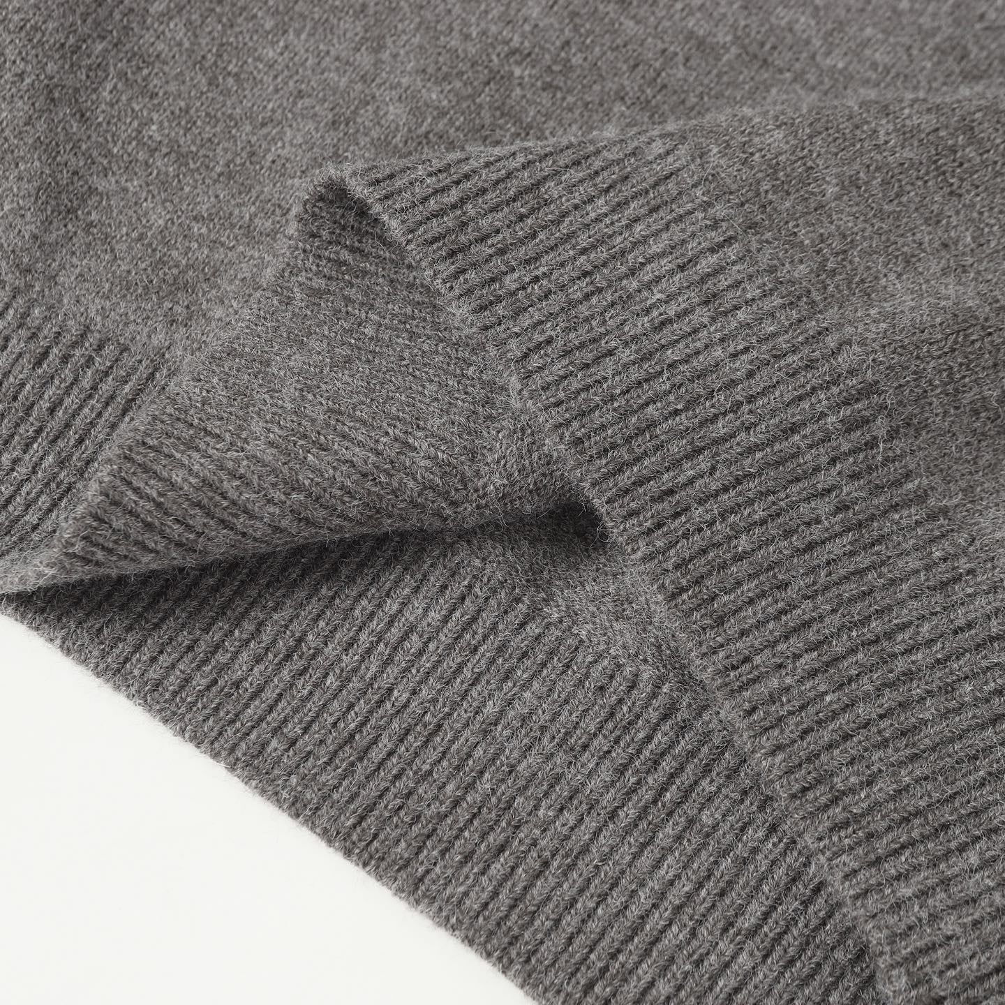 Embroidered mock neck cashmere sweater