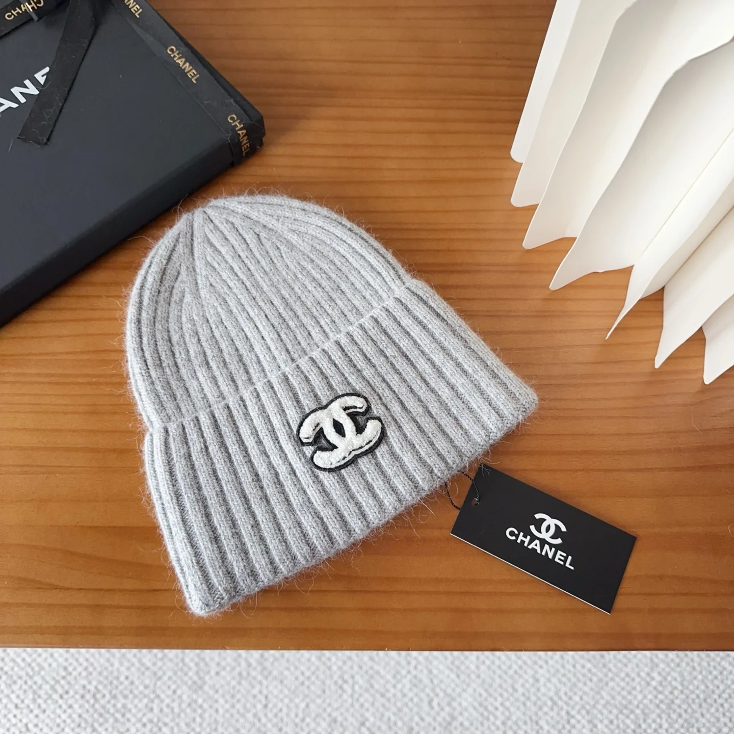 Embroidered Wool Knit Beanie