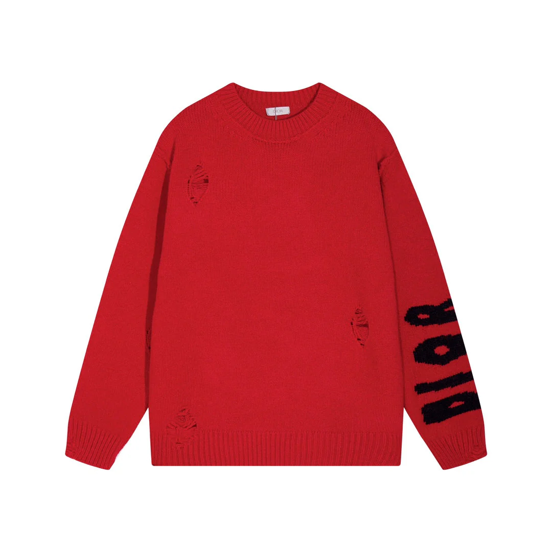 Ripped Knit Cashmere Sweatshirt