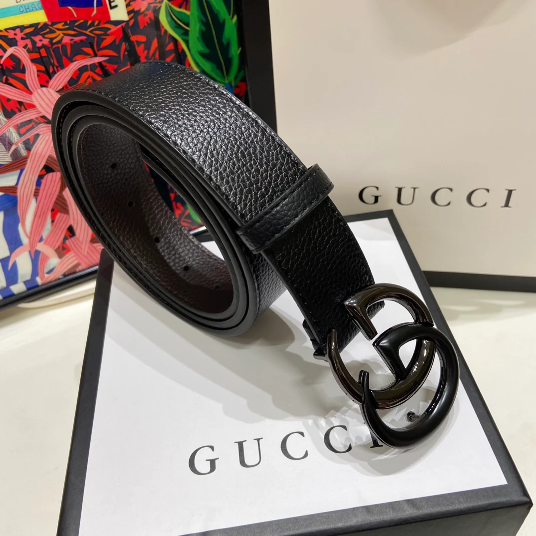 Pebbled Leather Colorblock Belt