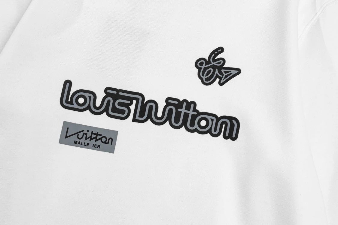 White Cotton Engraved Print Sweatshirt