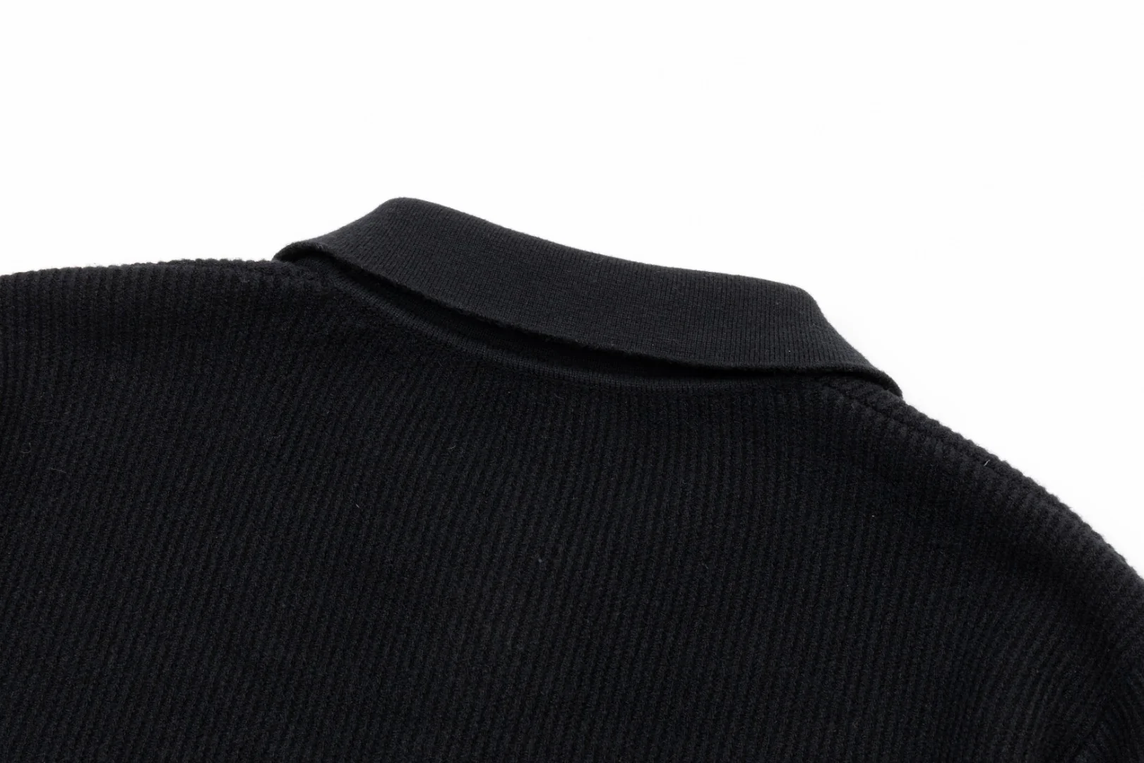 Knitted jacquard polo cashmere sweater