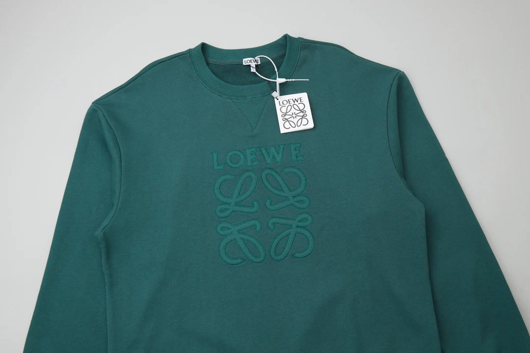 Embroidered cotton crewneck sweatshirt