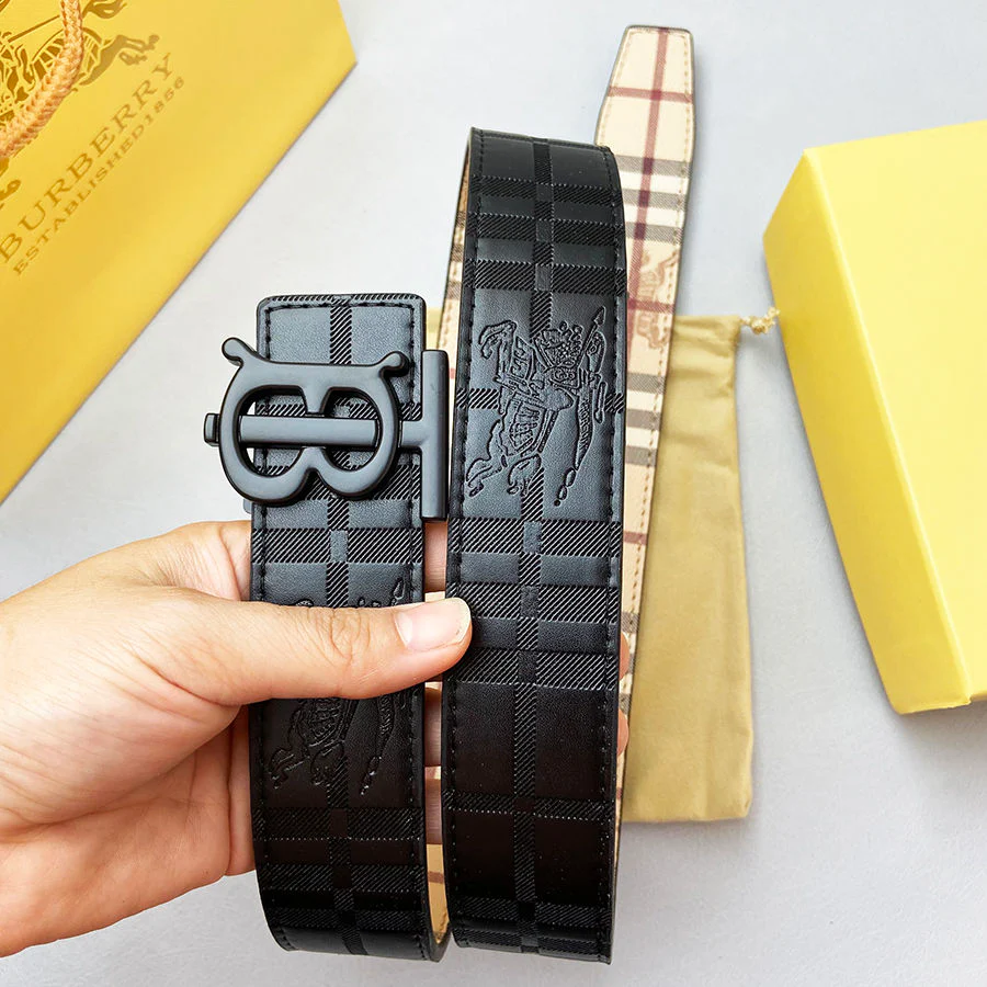 Double-sided leather belt
