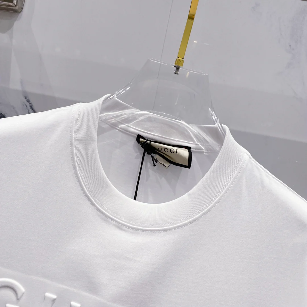 3D cotton crew neck T-shirt