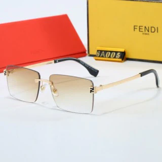 Half-frame metal gradient sunglasses