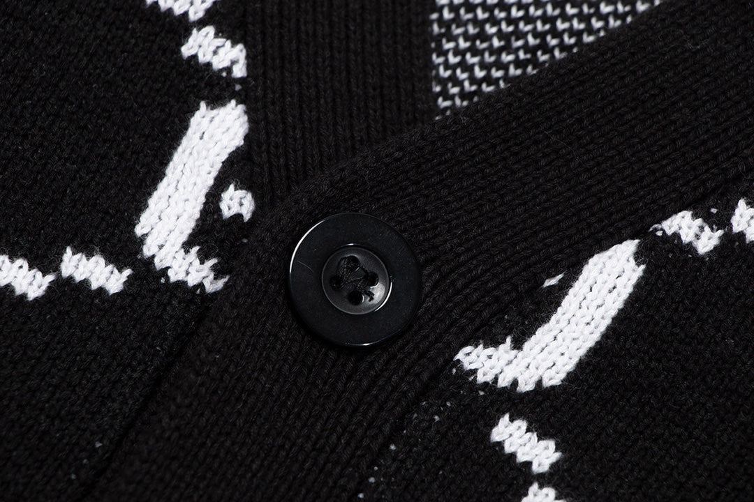 Jacquard cashmere sweater cardigan