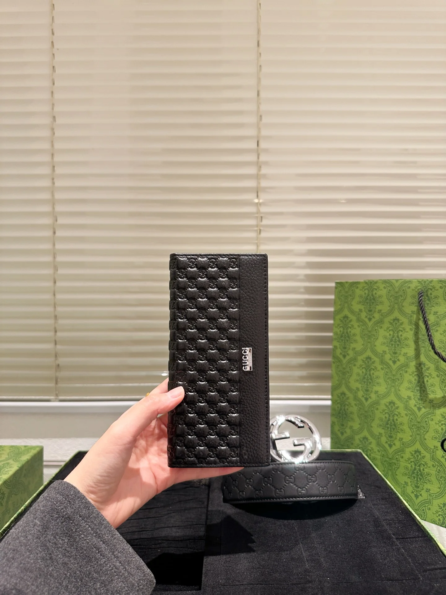 Men's Embossed Wallet + Belt Gift Box