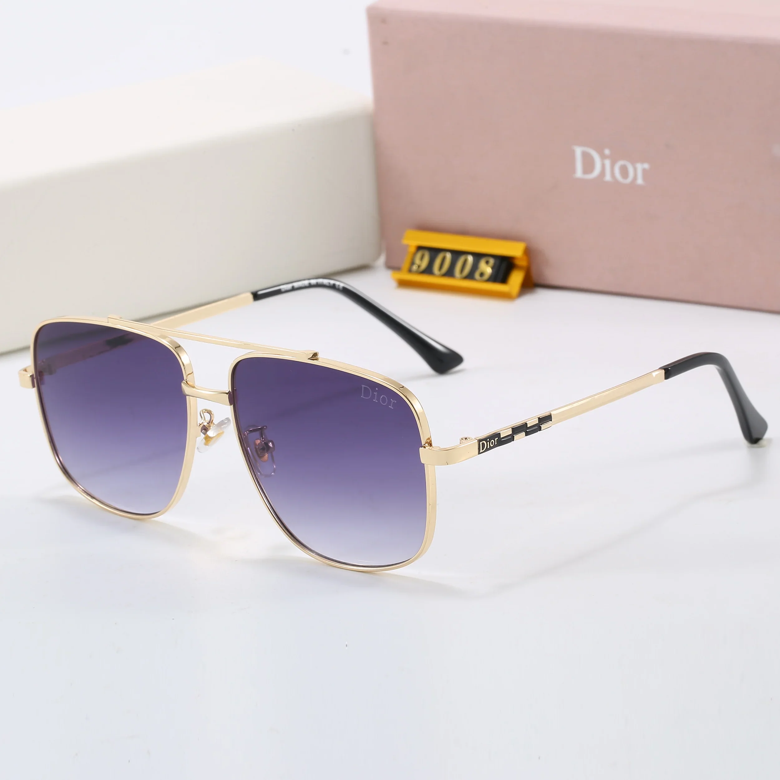 7 colors metal frame nylon lens sunglasses  9008