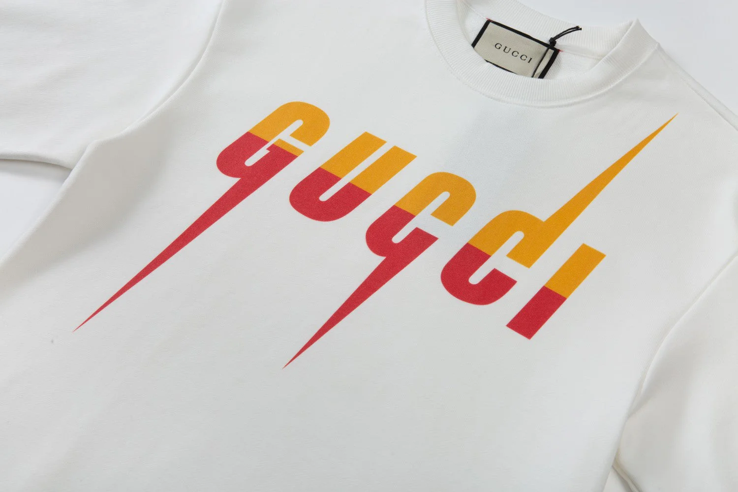 Printed crew neck cotton sweatshirt