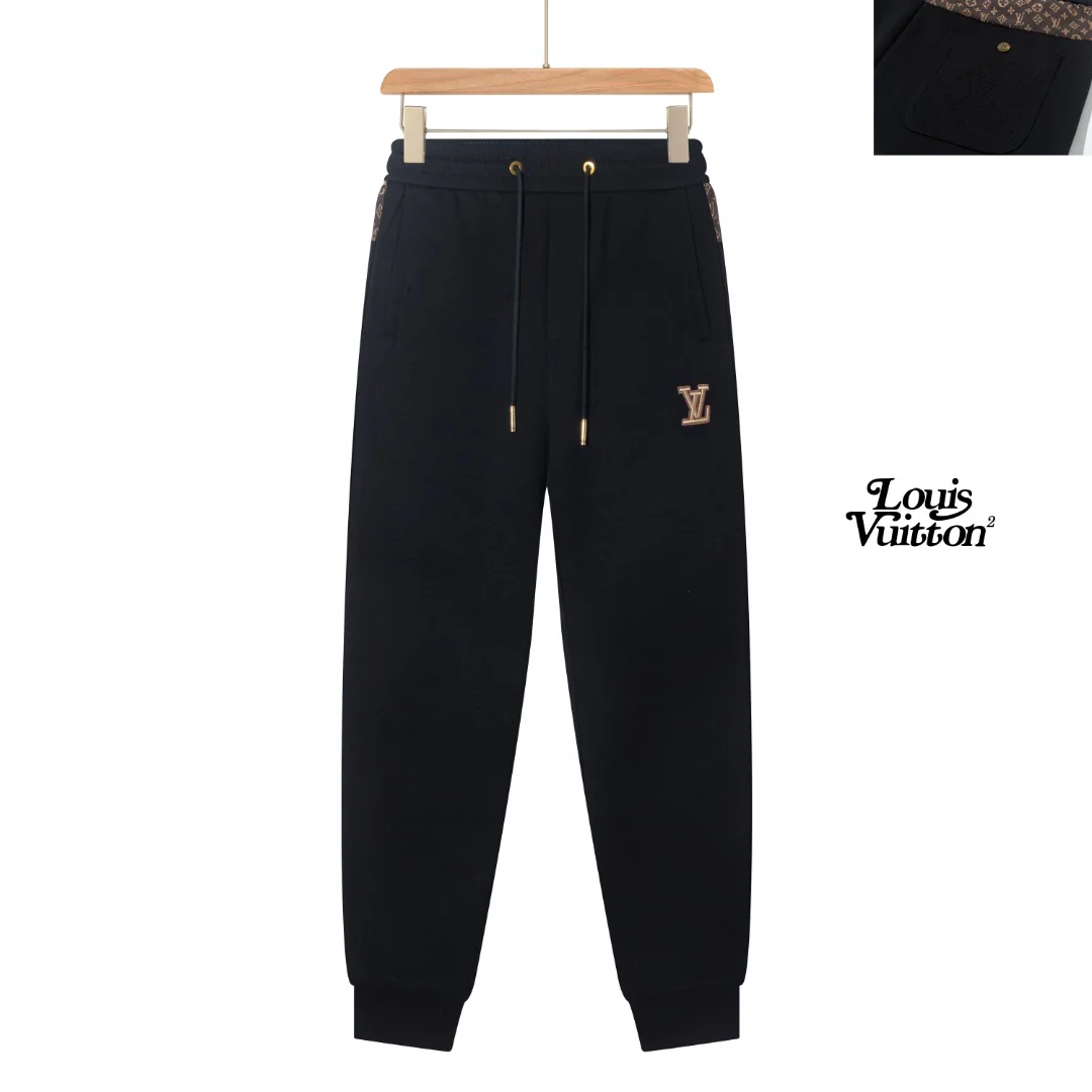 Embroidered cotton drawstring trousers