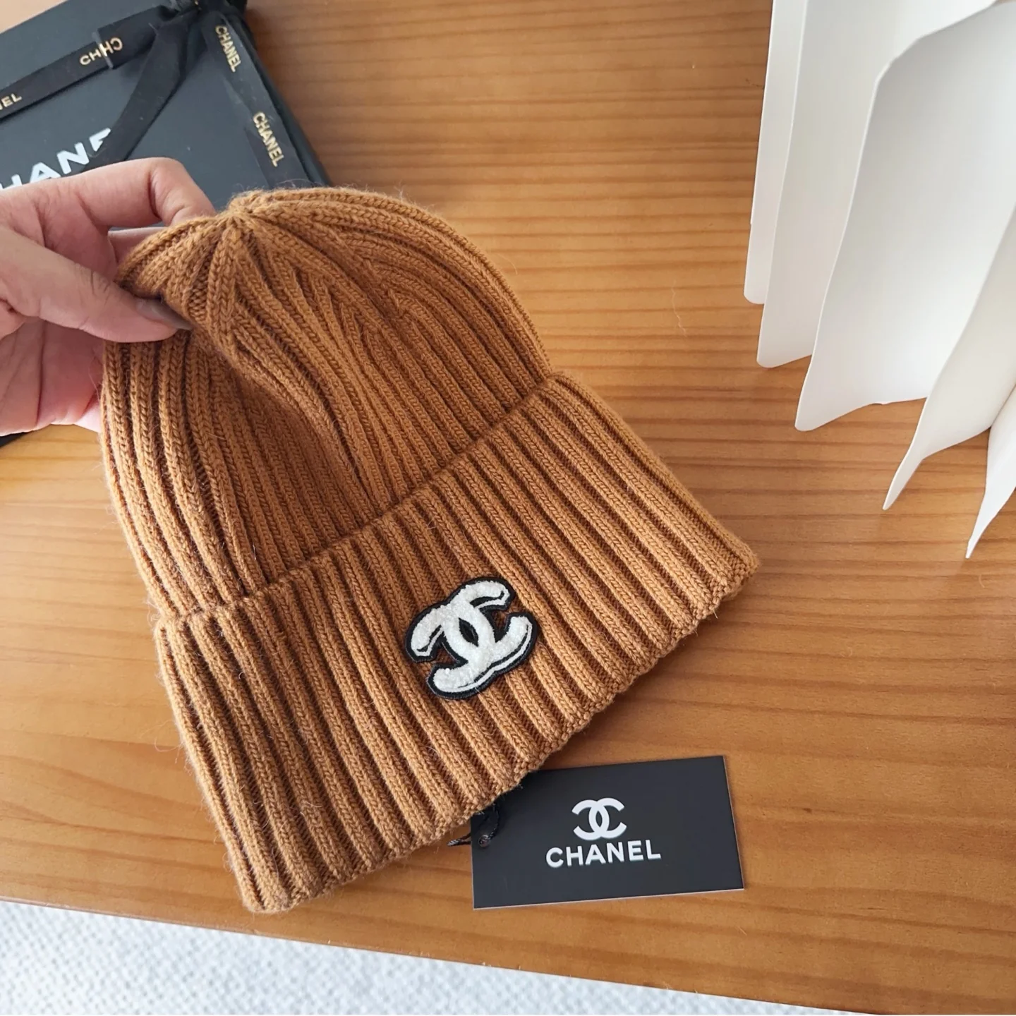 Embroidered Wool Knit Beanie