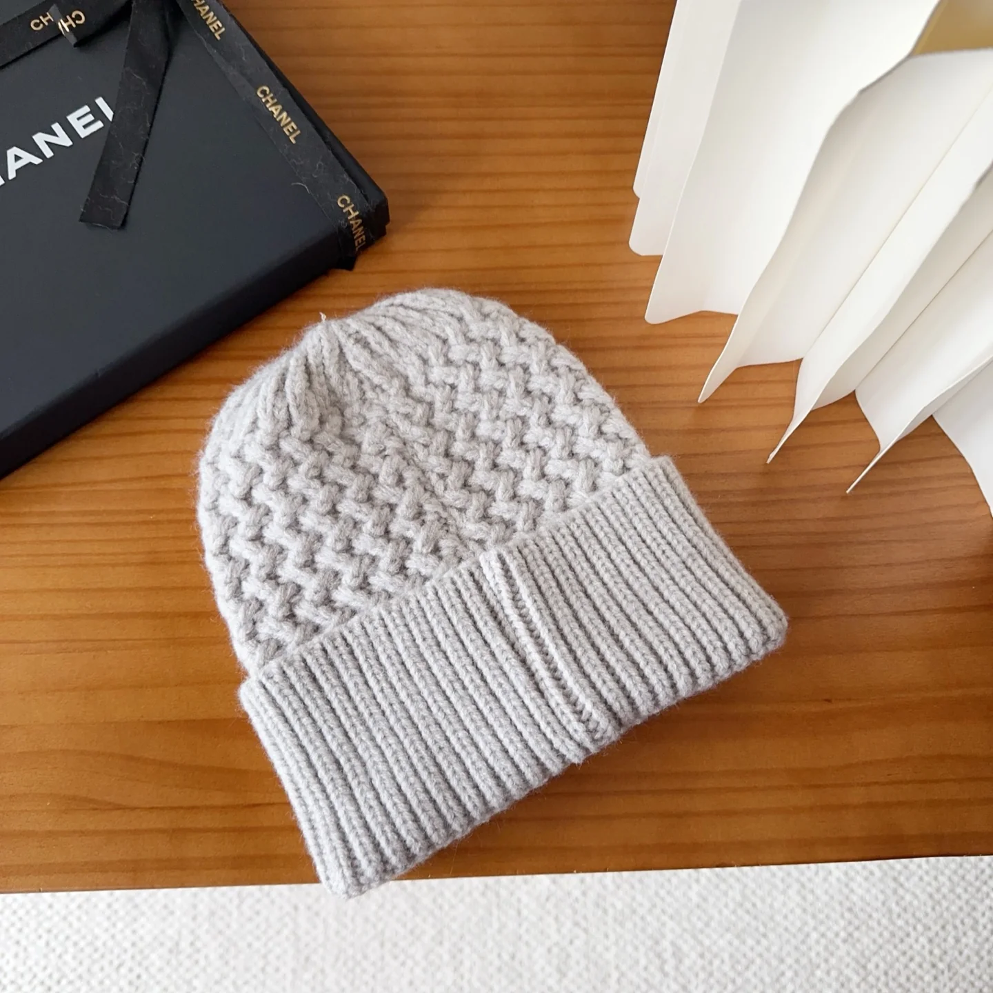 Embroidered Wool Knit Beanie