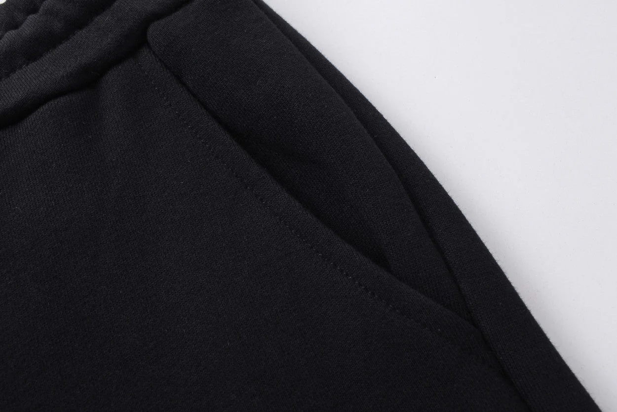 Embroidery drawstring casual trousers