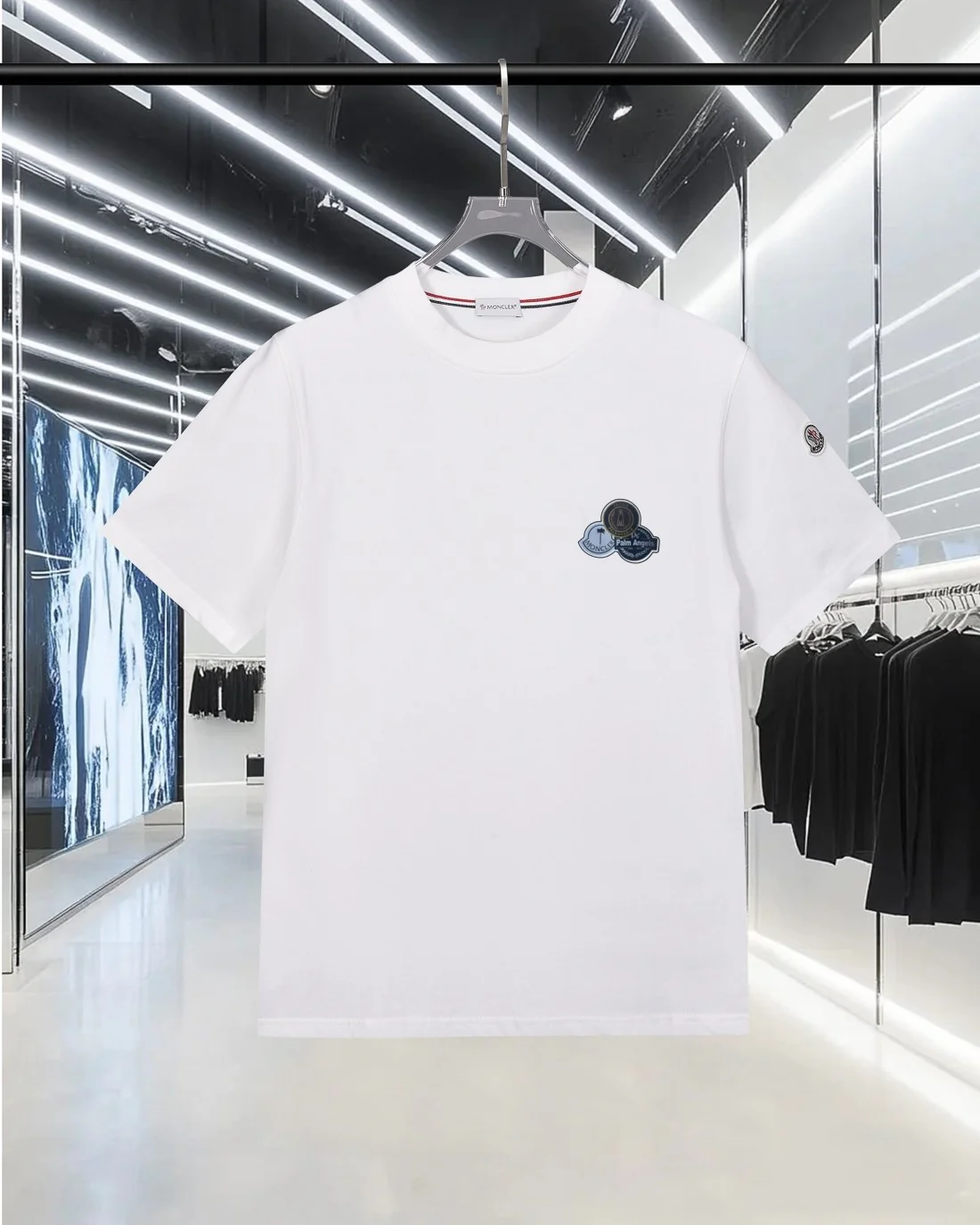 Embroidered crew neck cotton T-shirt