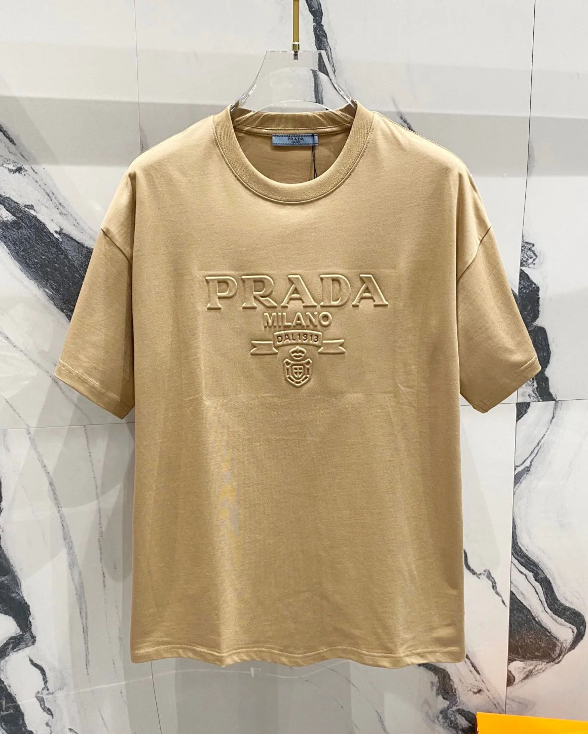 3D cotton crew neck T-shirt