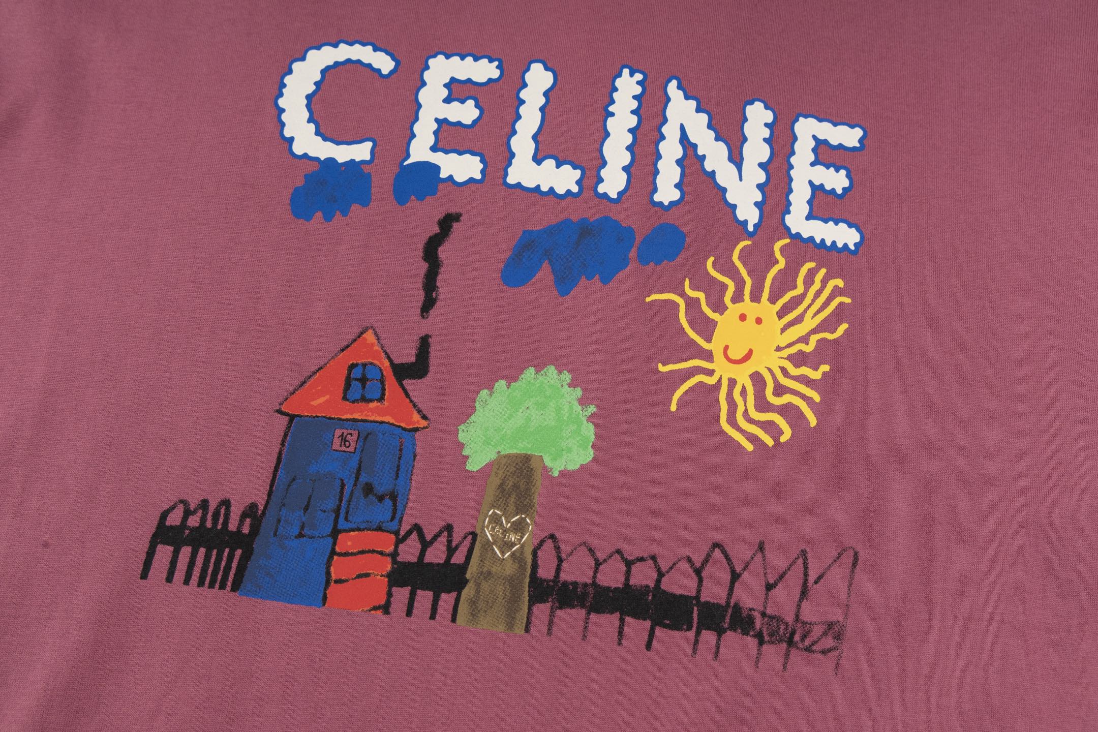 Painted printed cotton T-shirt