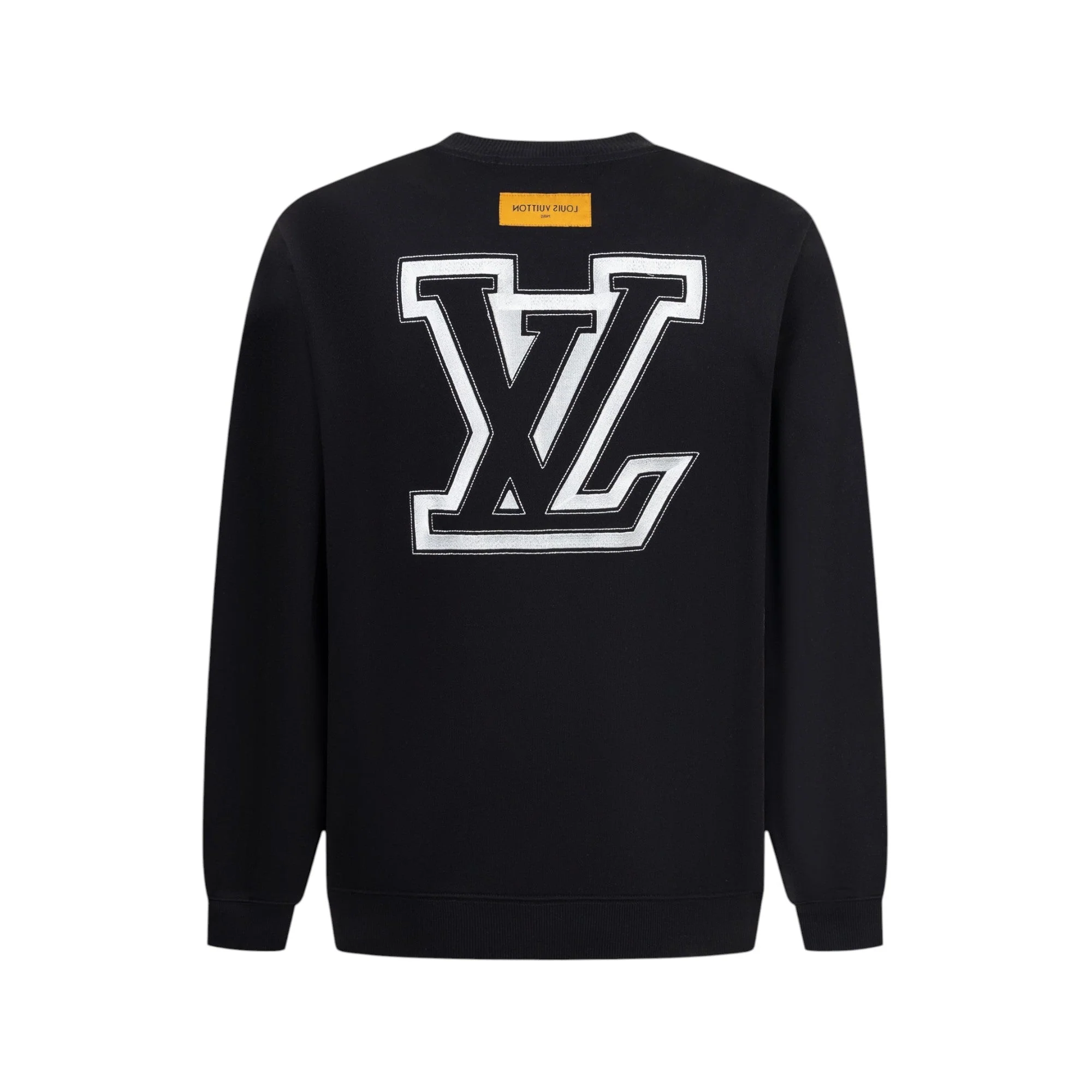 Double-sided embroidered round neck cotton sweatshirt