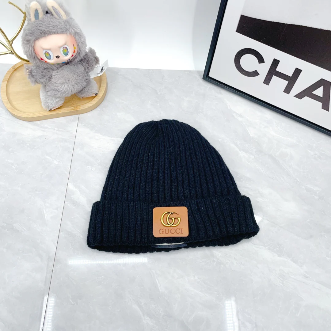 Metal Letters knitted scarf hat gloves set