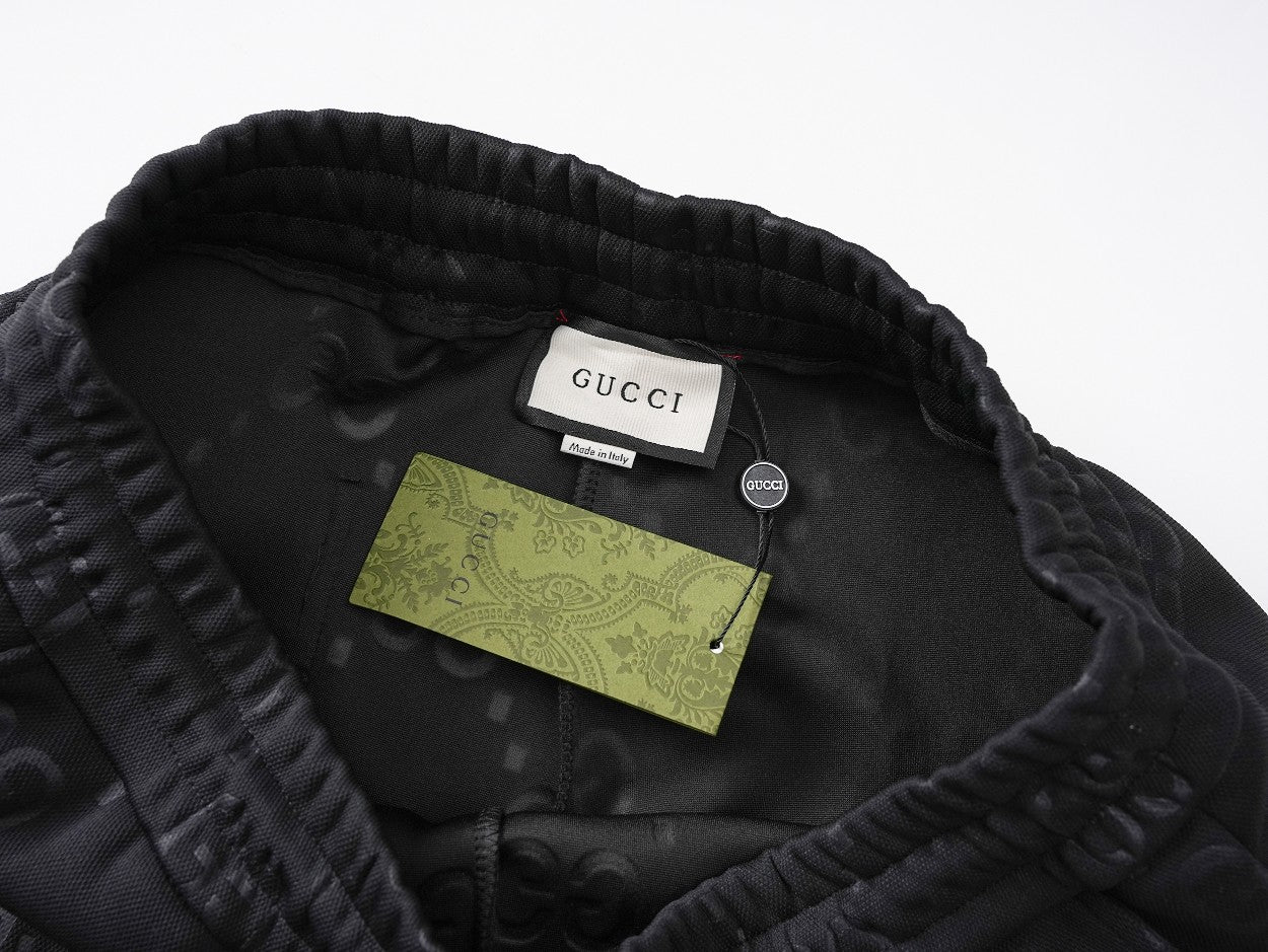 Embossing drawstring casual trousers