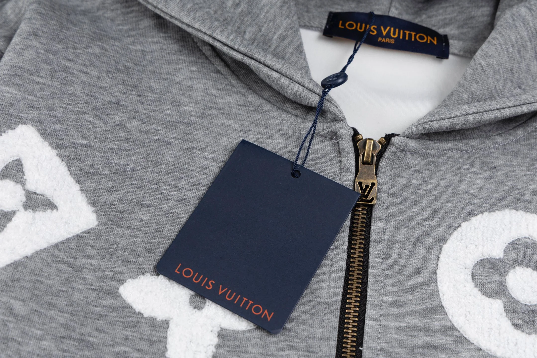 Embroidered hooded cardigan sweatshirt