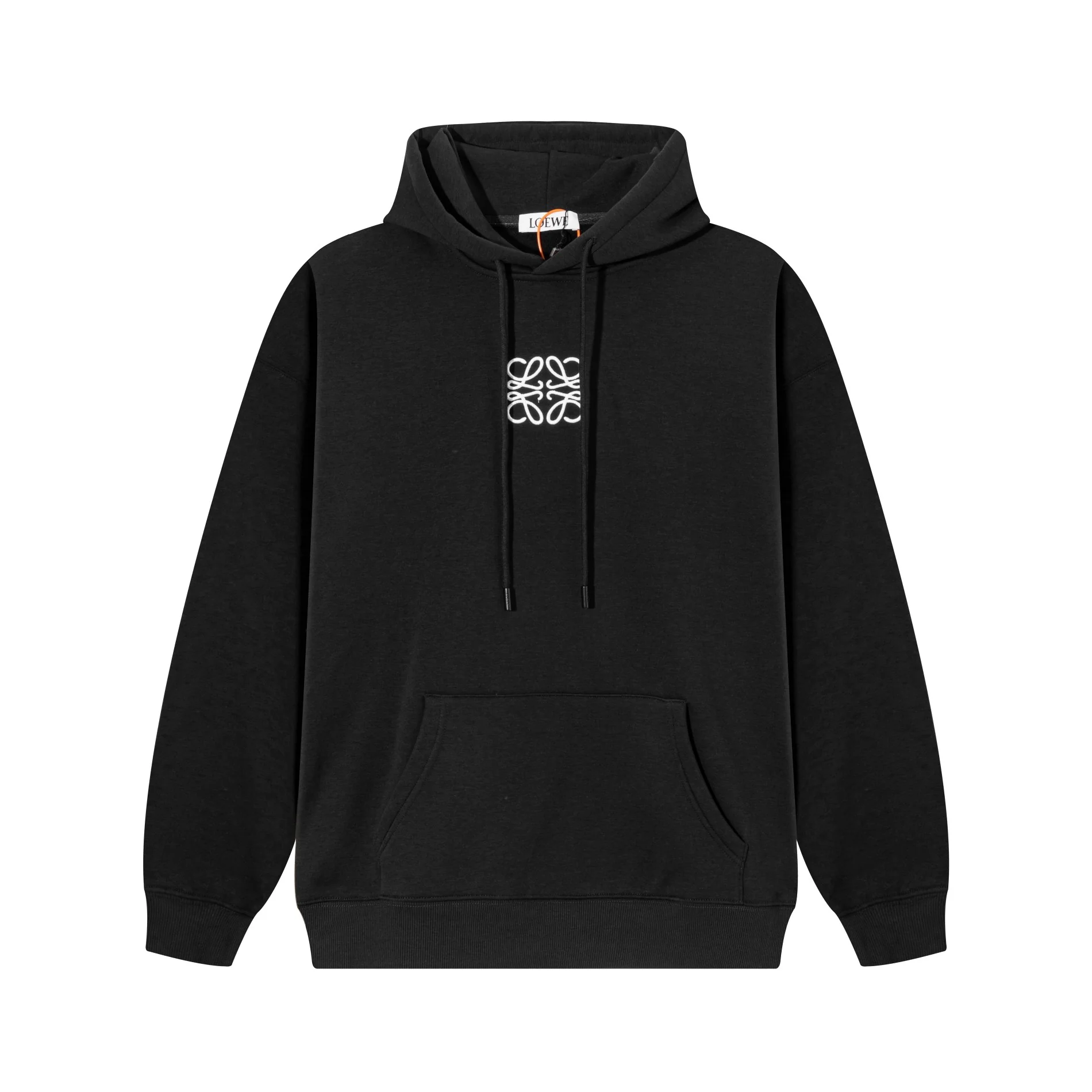 Embroidered cotton hooded sweatshirt