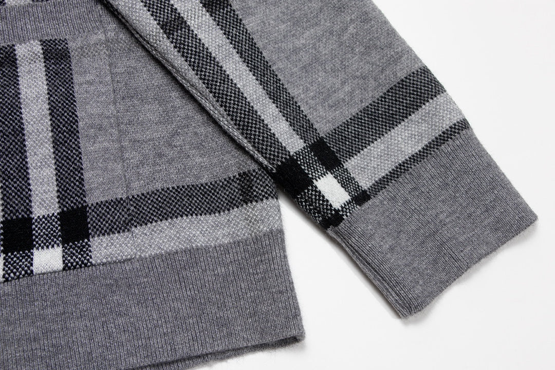 Classic Plaid Sweater Cardigan