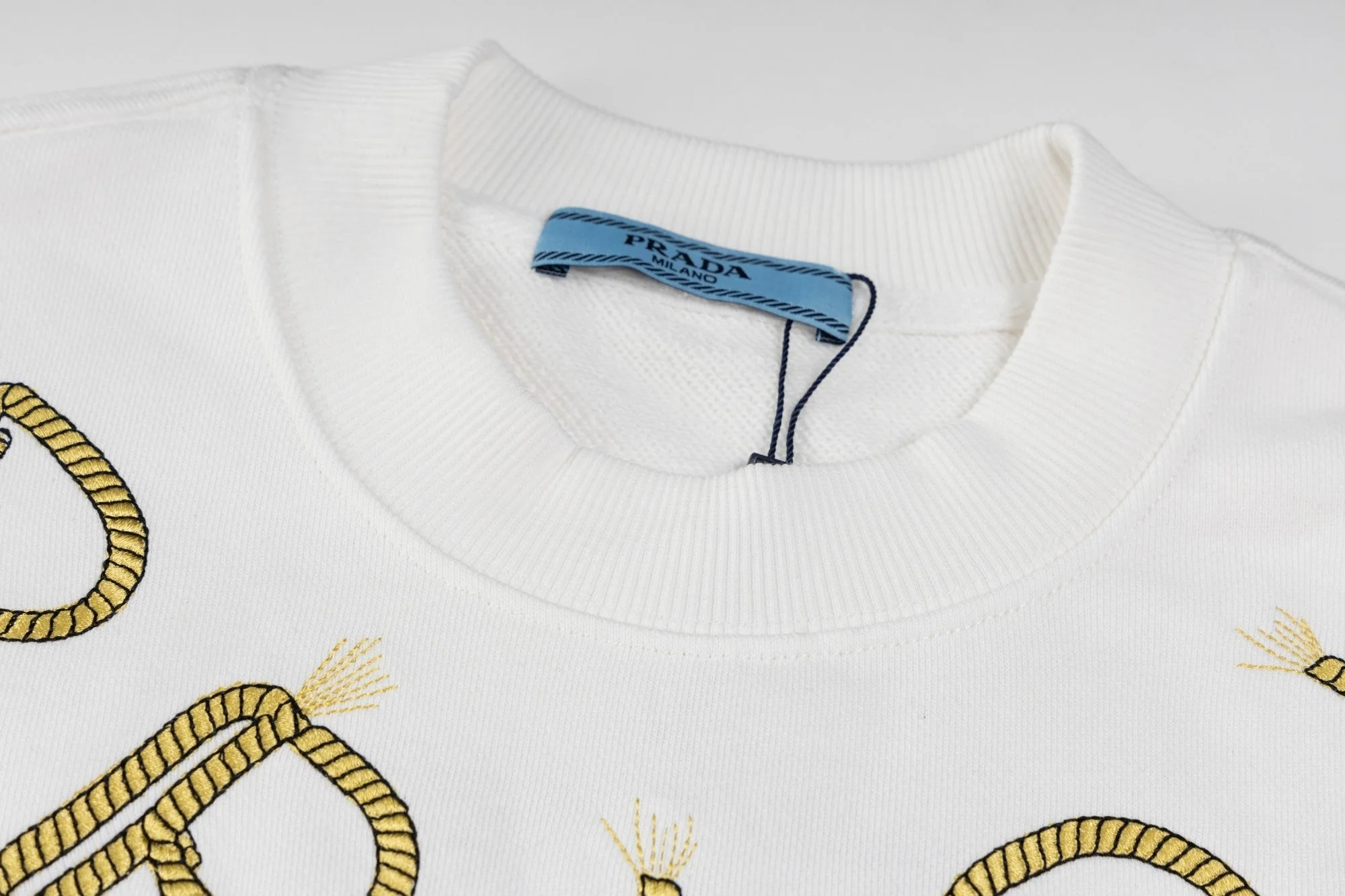 Embroidered crew neck cotton sweatshirt