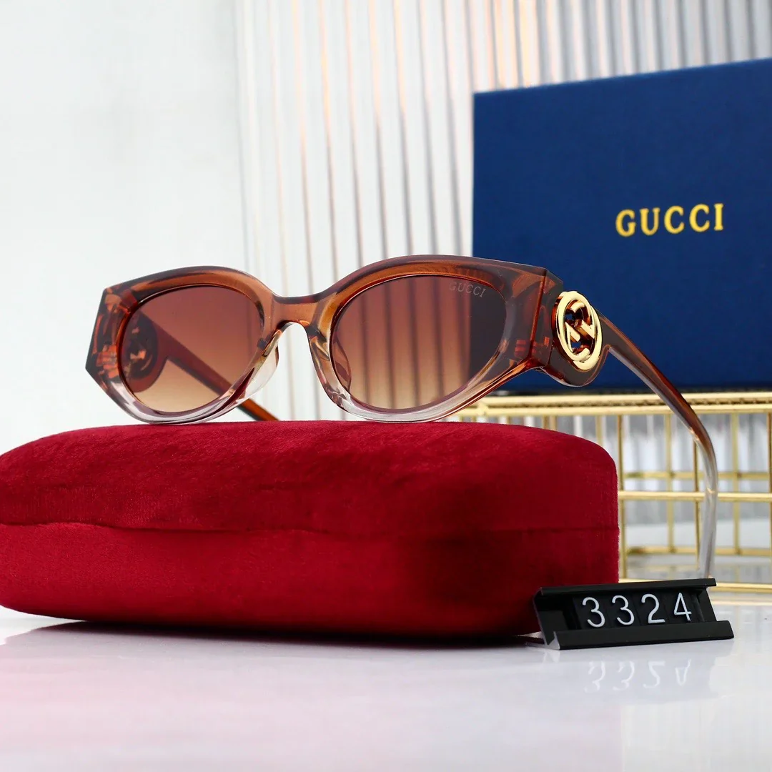 5 colors thin gold rim big logo sunglasses 546456