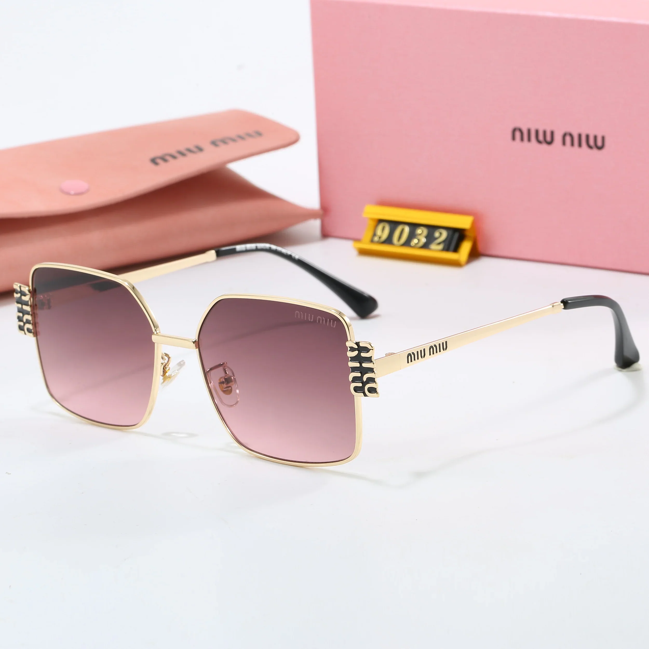 7 colors new metal frame thin temple sunglasses 9032