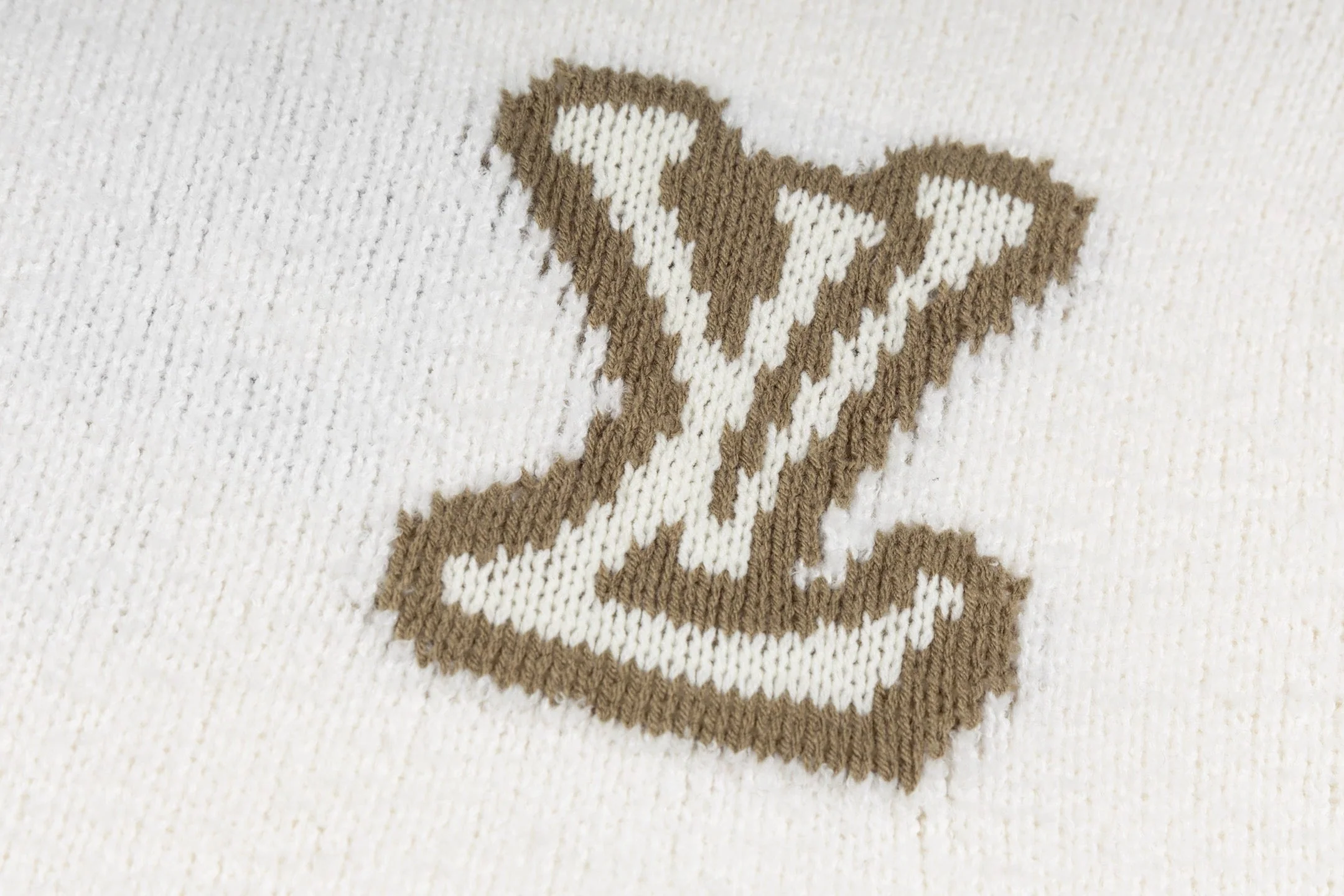 Reversible jacquard crew neck sweater