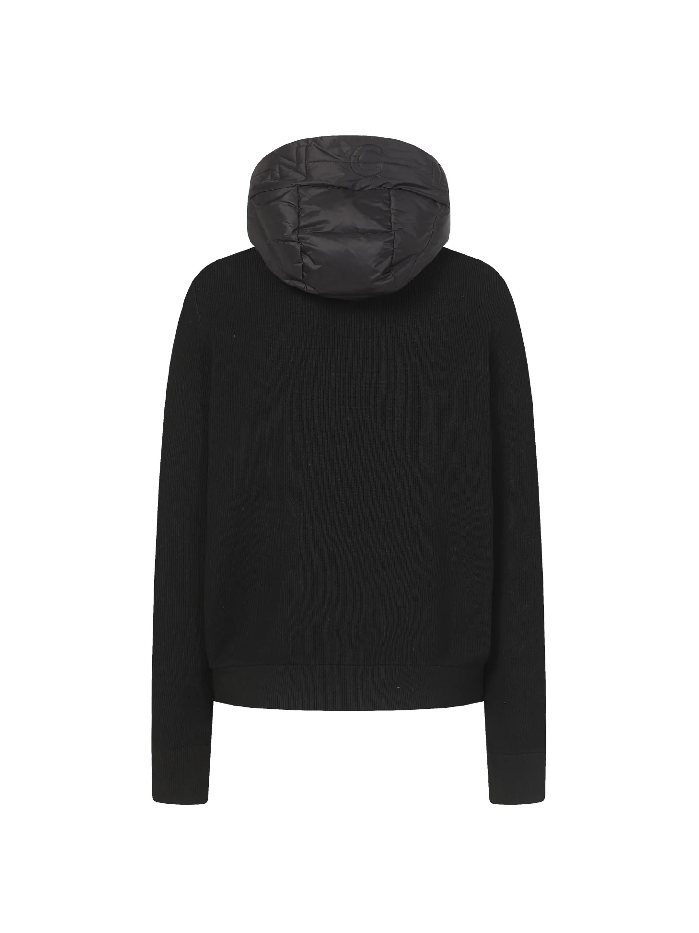 Wool Zip-Up Knit Down Hooded Jacket