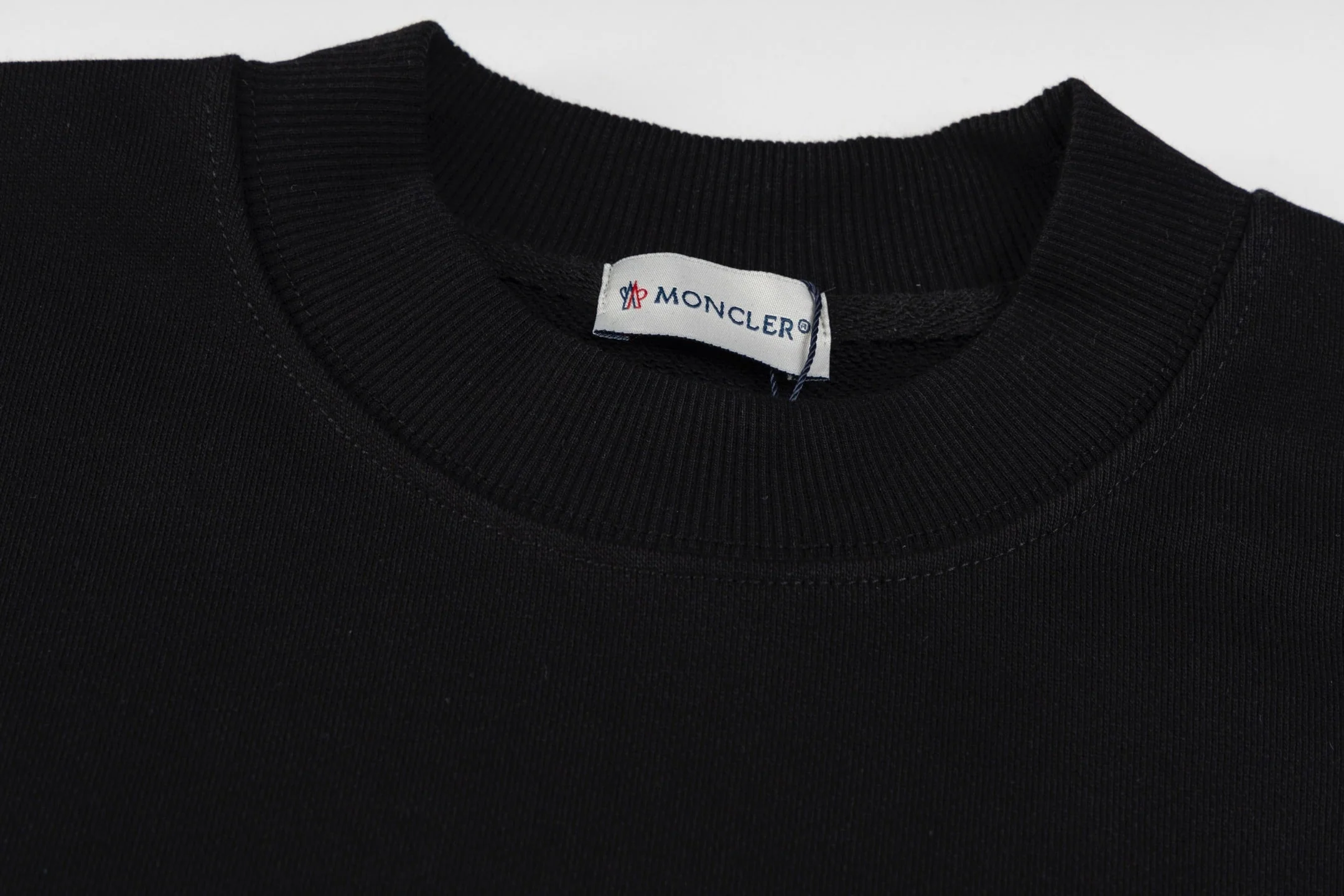 Flocked crew neck cotton sweatshirt