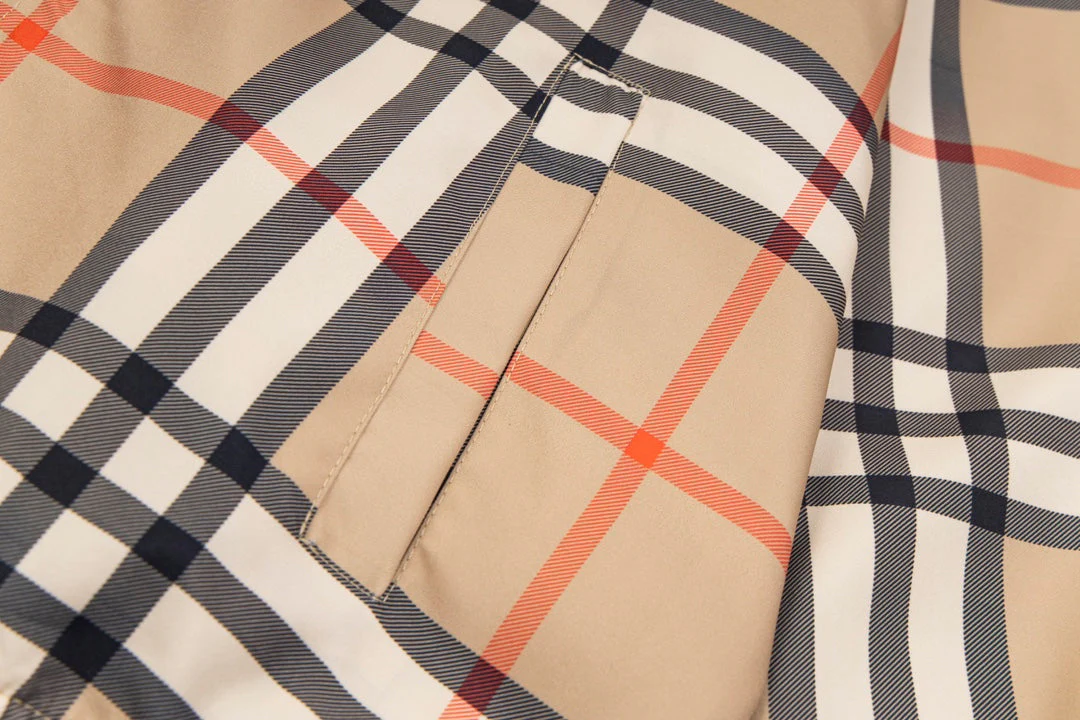 Plaid colorblock zip-up jacket