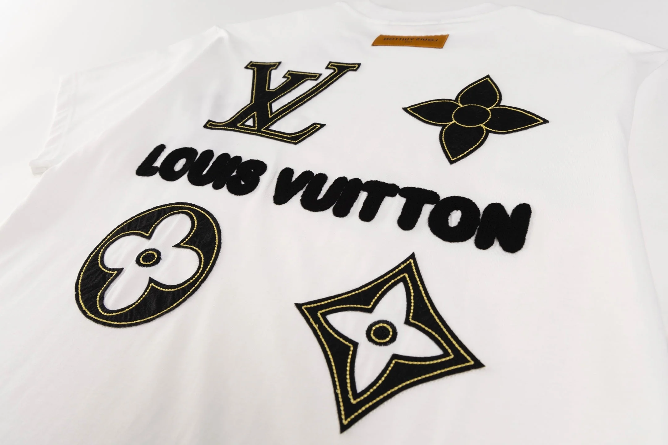 Double-sided embroidered cotton T-shirt