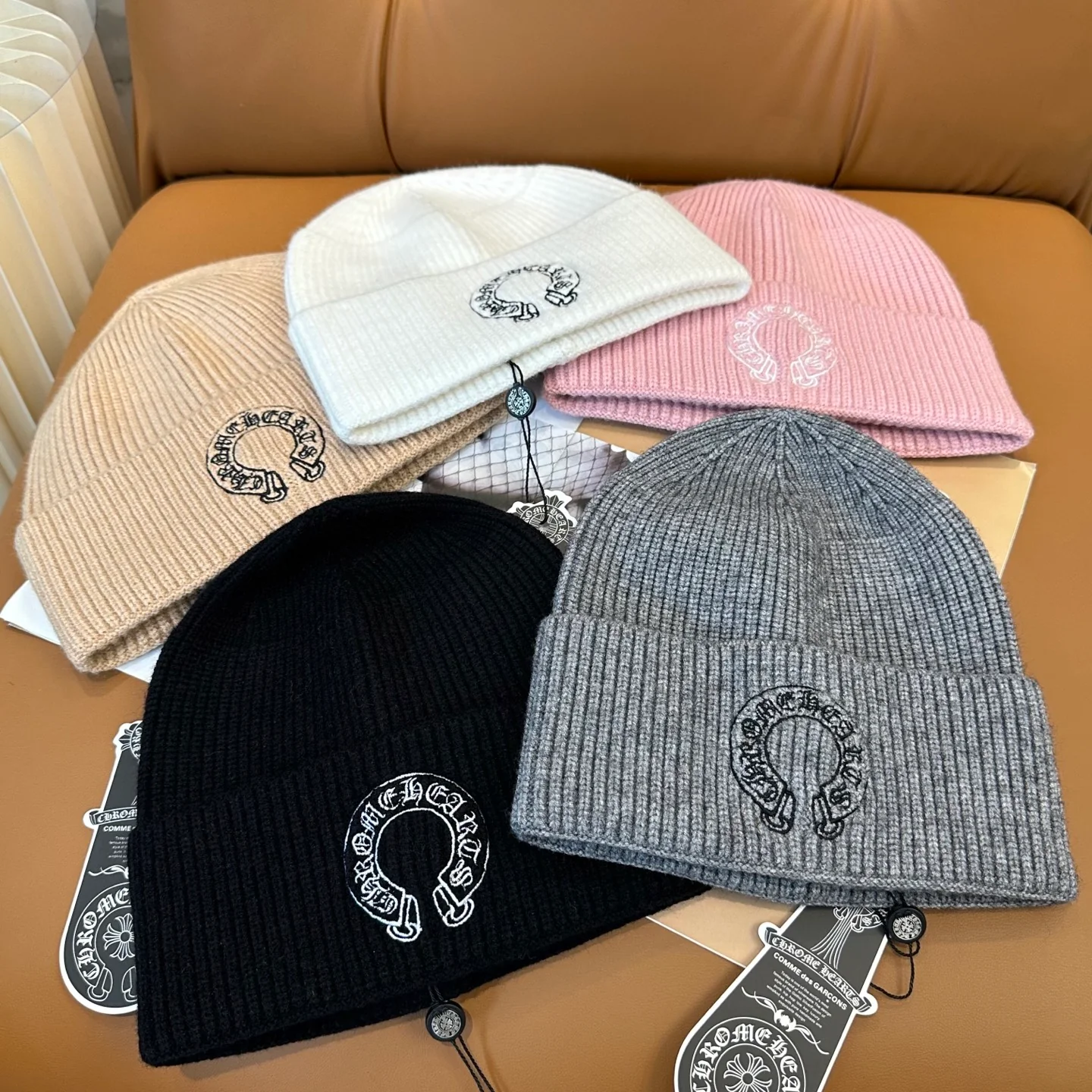 Embroidered Cashmere Knitted  Beanie
