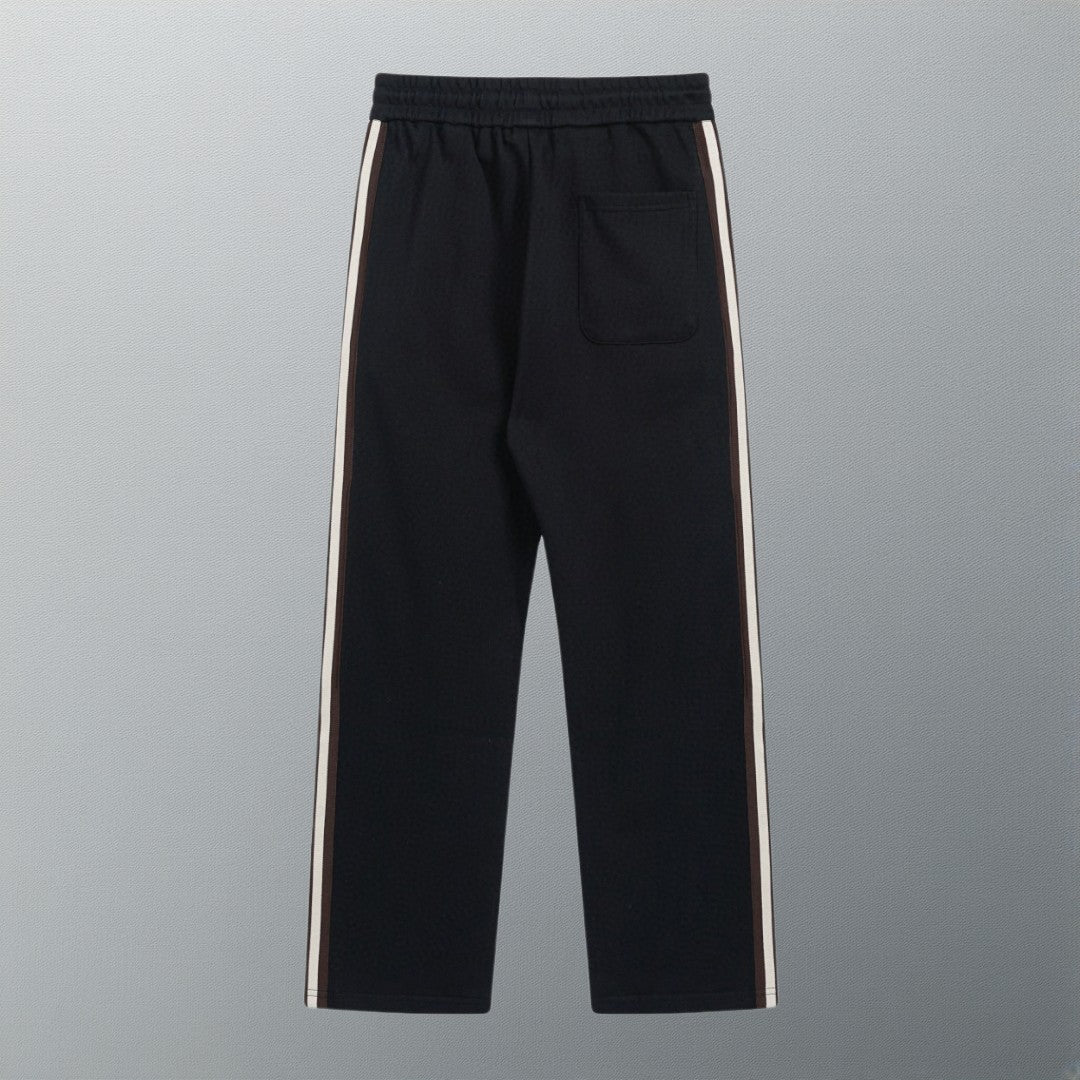 Embroidery drawstring casual trousers